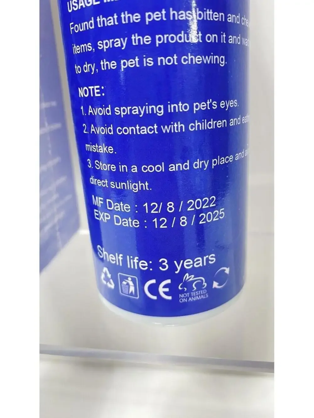 Pet Anti Chew Bitterness Spray New Open Box